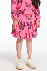 Chaser Colorful Butterflies Girls Skort in Flamingo