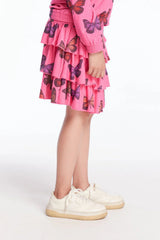Chaser Colorful Butterflies Girls Skort in Flamingo