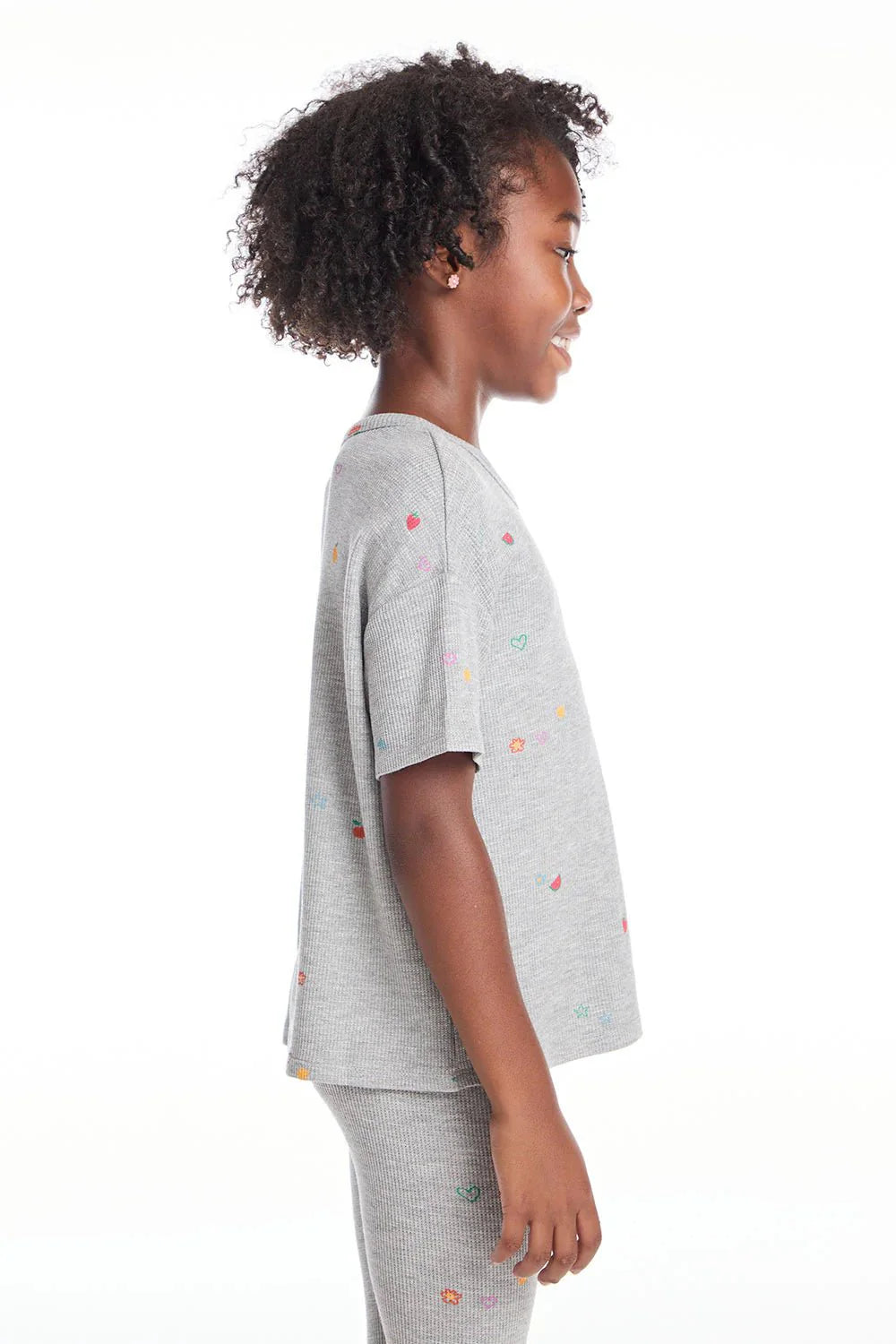 Chaser Devin Fruity Girls Tee in Gray