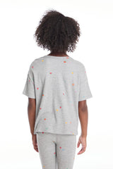 Chaser Devin Fruity Girls Tee in Gray