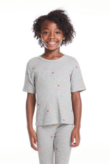 Chaser Devin Fruity Girls Tee in Gray