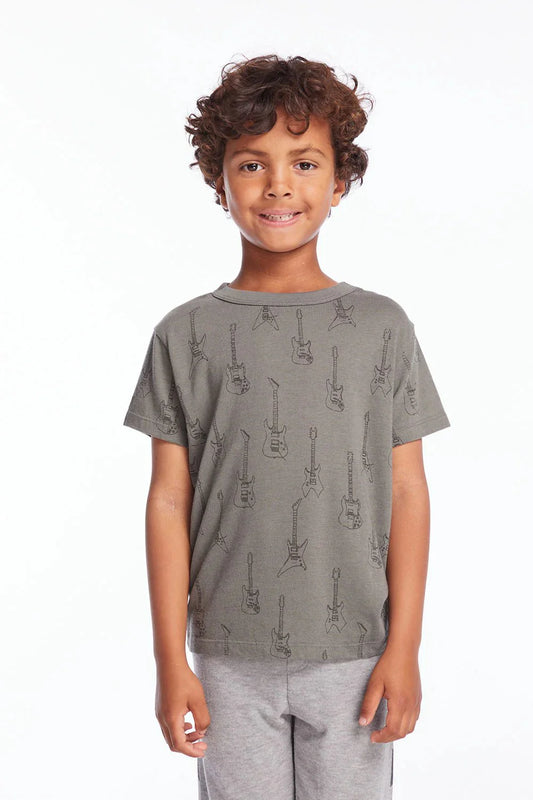 Chaser Electric Guitars Boys Tee in Safari