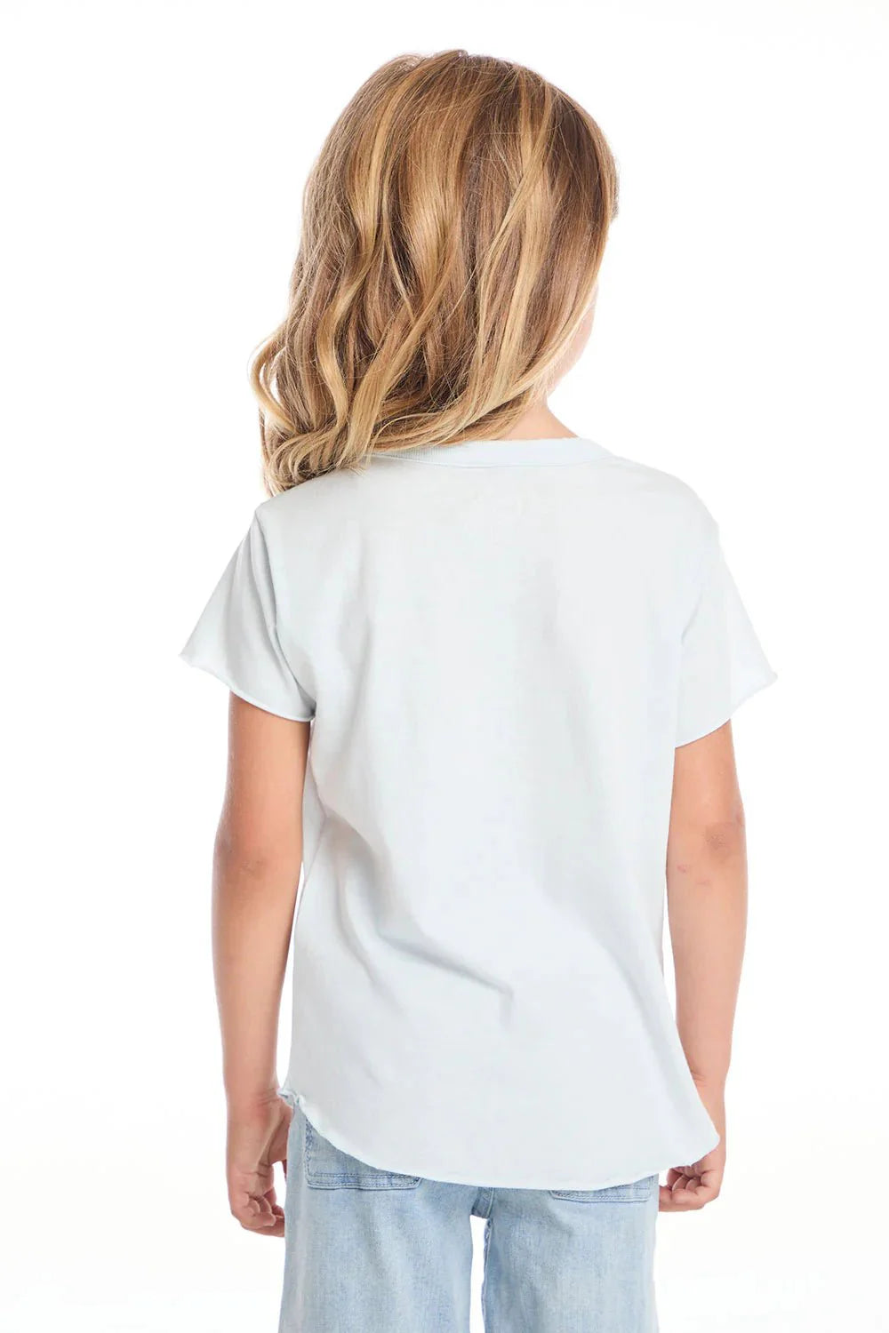 Chaser Glitter Ice Cream Cone Girls Tee in Artic