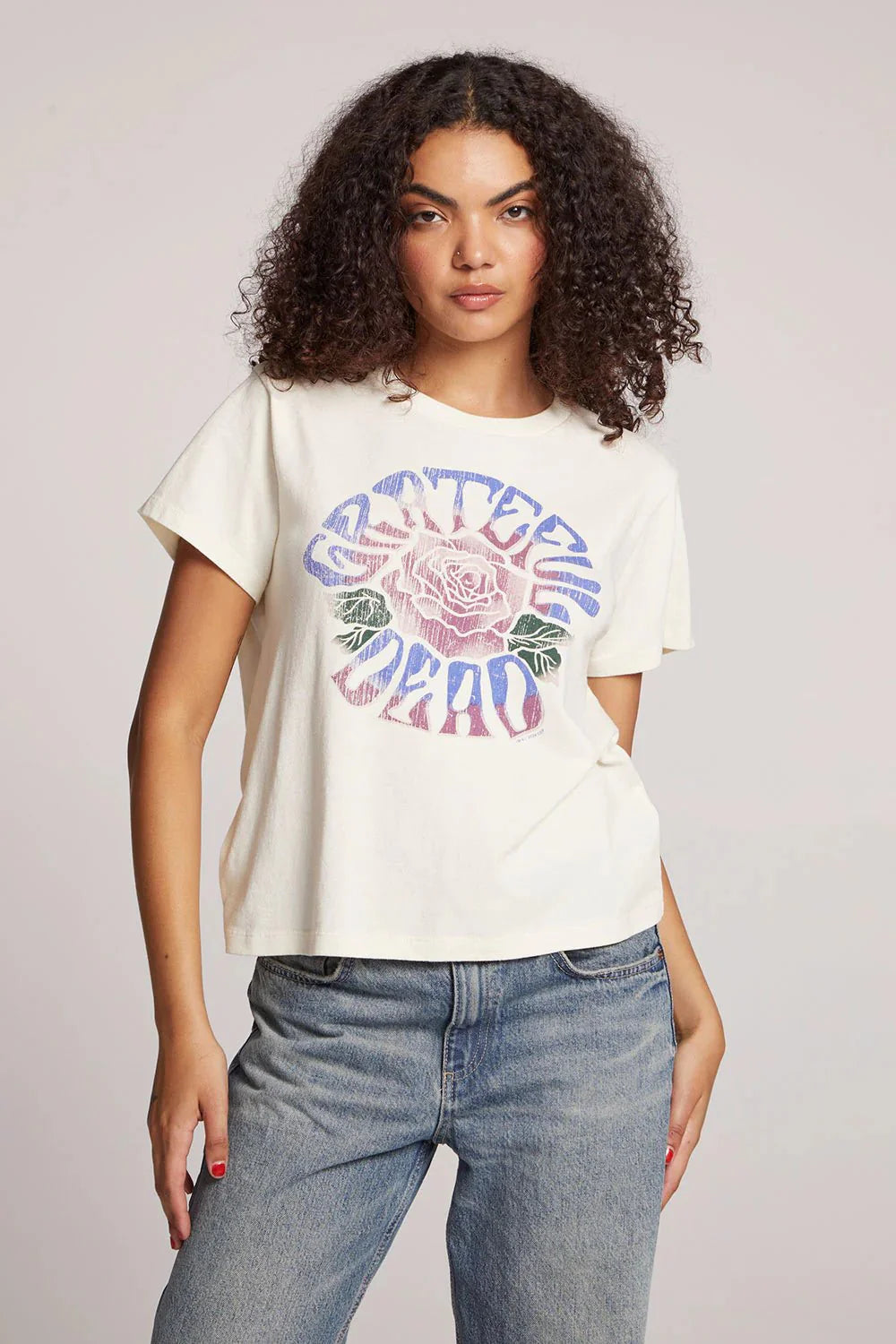 Chaser Grateful Dead Rose Tee in White