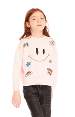 Chaser Kids Be Happy Icon Long Sleeve in Pinky