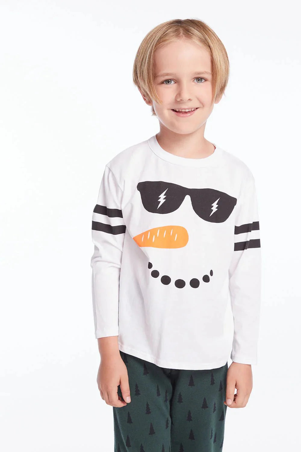 Chaser Kids Chill Snowman Long Sleeve in White
