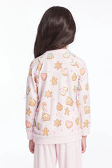 Chaser Kids Christmas Cookies Pullover in Pinky