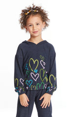 Chaser Kids Colorful Hearts Long Sleeve in Avalon