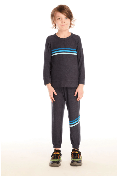 Chaser Kids Raglan Avalon Pullover With Strappings in Avalon