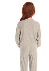 Chaser Kids Rainbow Bolts Pullover in Heather Grey