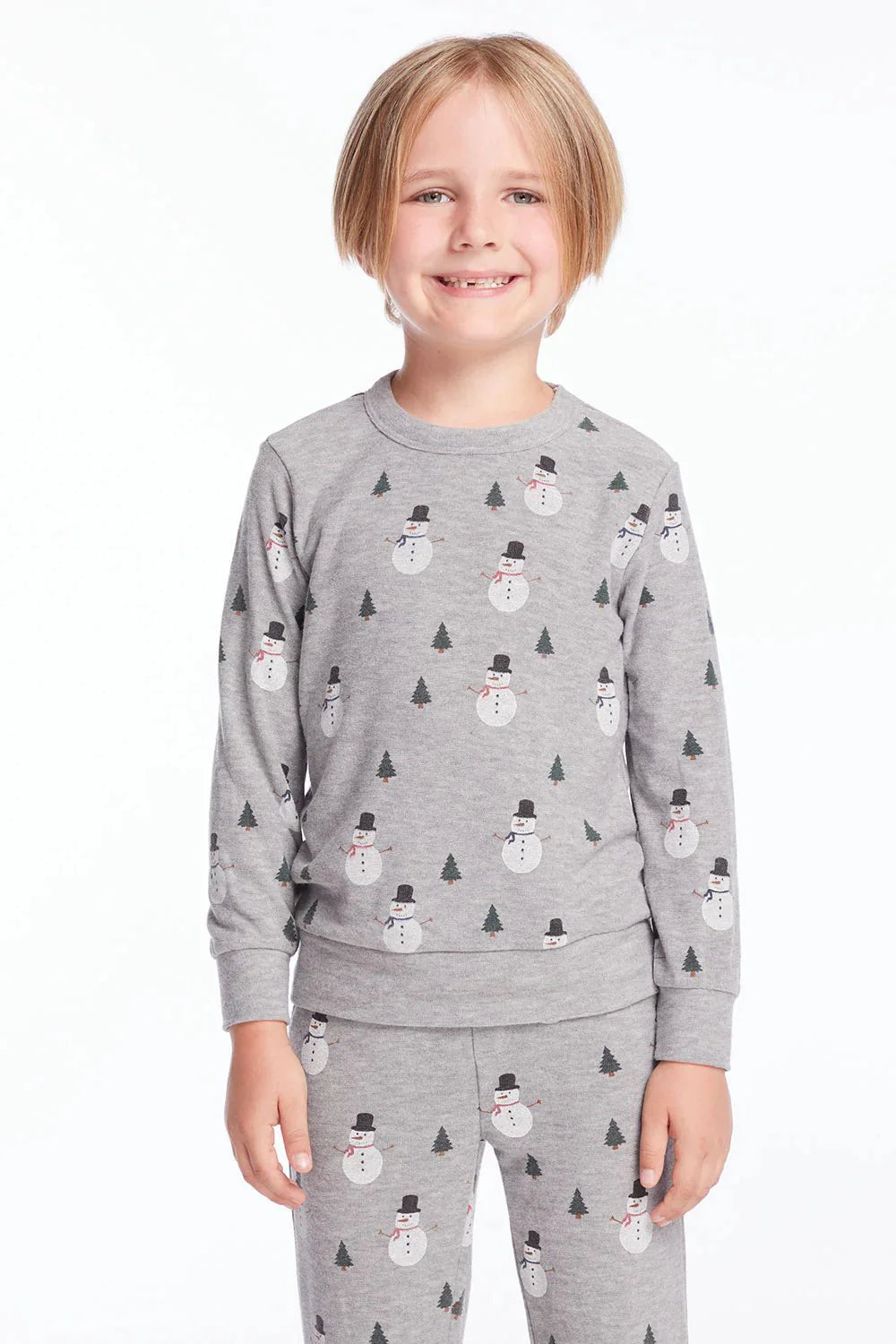 Chaser Kids Snow Daze Long Sleeve in Heather Gray