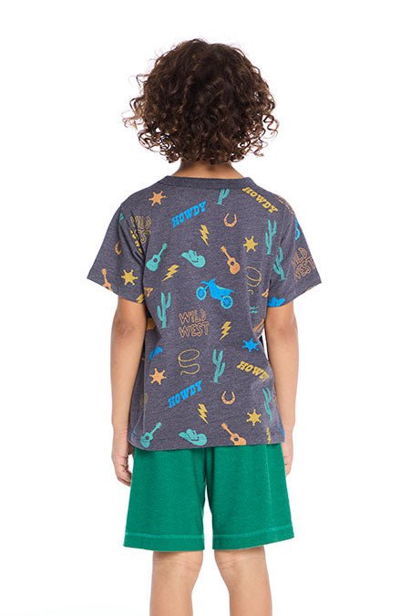 Chaser Kids Western Doodle Tee in Avalon
