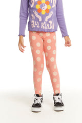 Chaser Leopard Smileys Leggings in Burnt Coral
