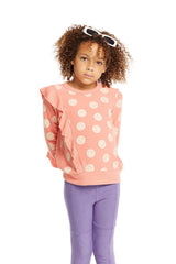 Chaser Leopard Smileys Long Sleeve in Burnt Coral