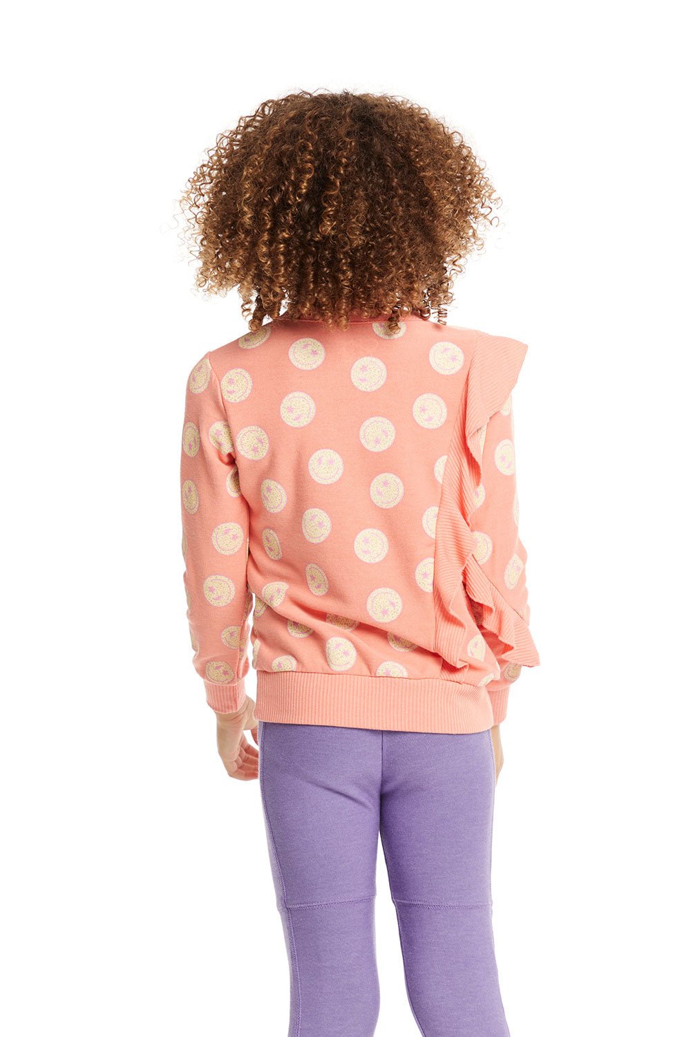 Chaser Leopard Smileys Long Sleeve in Burnt Coral