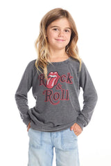 Chaser Rolling Stones Rock & Roll Logo Raglan Pullover