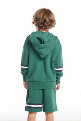 Chaser Smiley Daze Boys Zip Up Hoodie in Broccolini