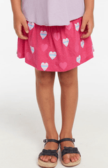 Chaser Striped Heart Skirt in Hot Pink