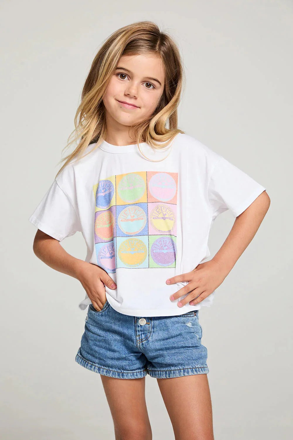 Chaser Sun Records Pop Art Girls Tee in White