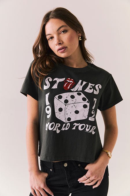 Chaser The Rolling Stones 1972 Dice Tour Tee in Vintage Black