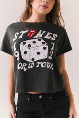 Chaser The Rolling Stones 1972 Dice Tour Tee in Vintage Black