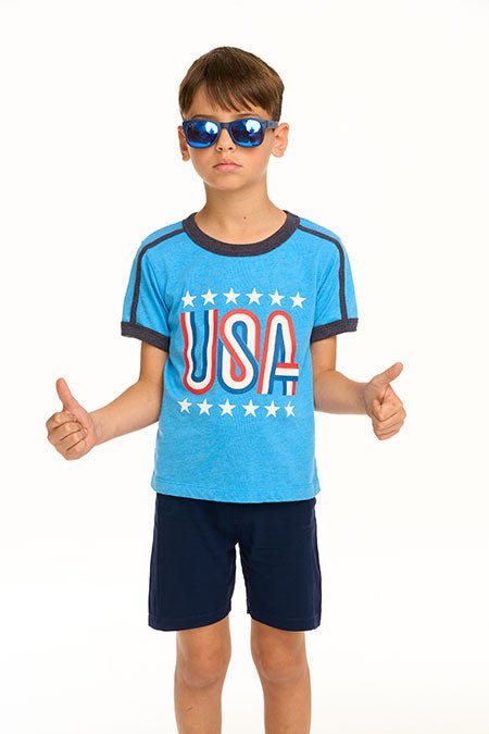 Chaser USA Tee in Azure
