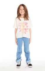 Chaser Woodstock Peace Love Music Poster Tee in Starry White