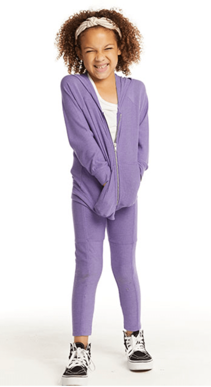 Chaser Zip Up Hoodie in Veronica Purple