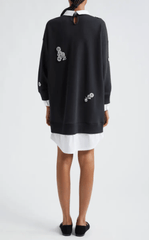 Cinq A Sept Crystal Chrysanthemum Justina Dress in Black