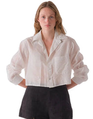 Cissa The Shorty Shirt in White Sheer Stripe