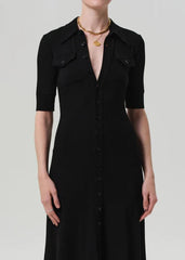 Citizen of Humanity Amina Polo Dress in Black