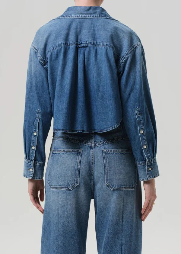 Citizen of Humanity Ana Cropped Shirt in Somerset