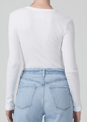 Citizen of Humanity Anouk V Neck Top in White