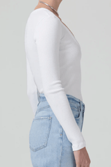 Citizen of Humanity Anouk V Neck Top in White