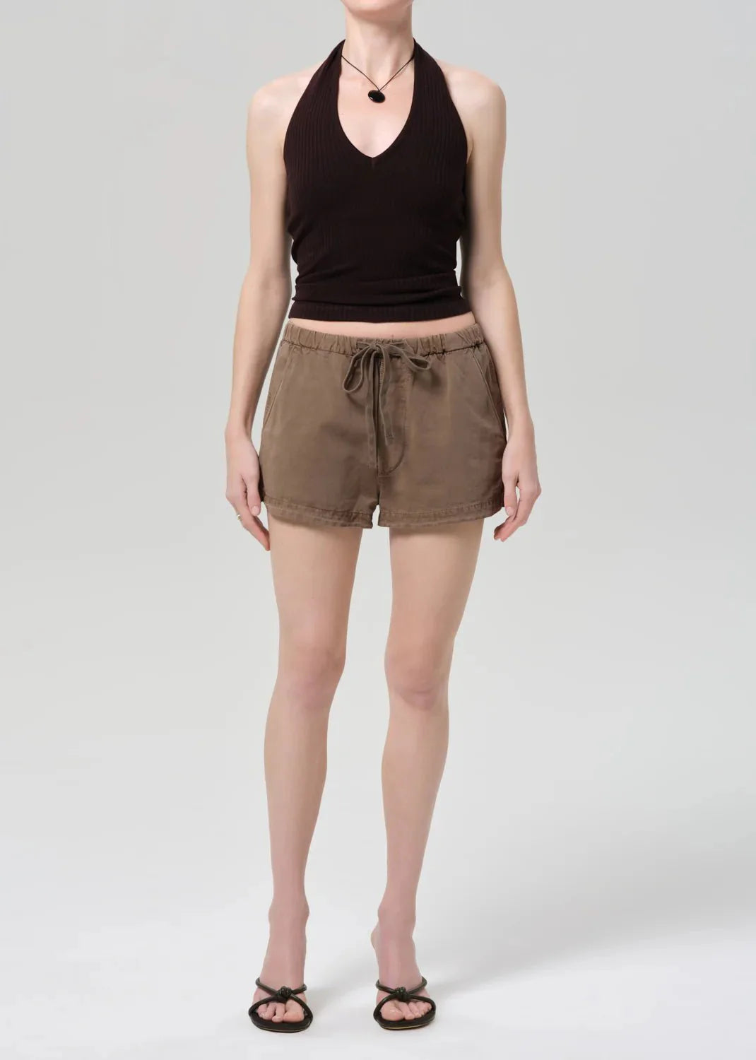 Citizen of Humanity Este Drawstring Short in Cocoa