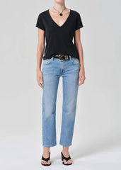 Citizen of Humanity Hara V Neck Tee in Washed Black