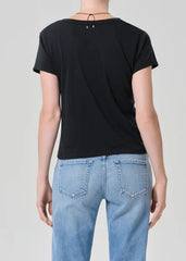 Citizen of Humanity Hara V Neck Tee in Washed Black