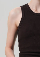 Citizen of Humanity Inez Waffle Tank in Chocolate