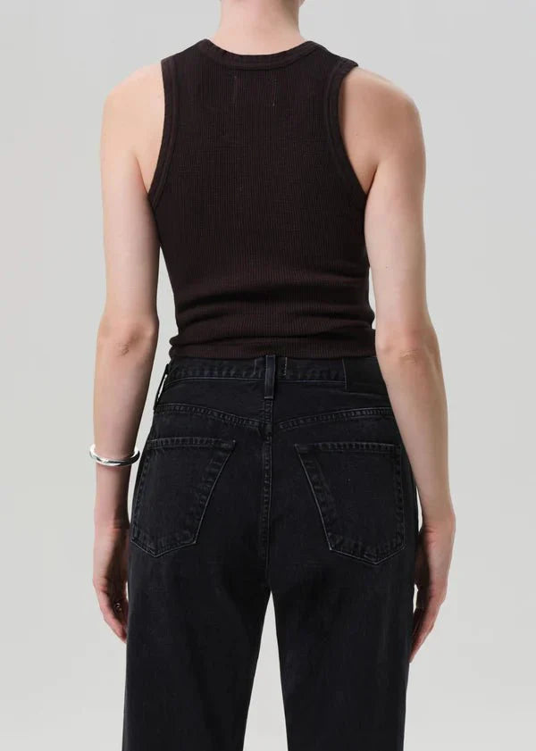Citizen of Humanity Inez Waffle Tank in Chocolate