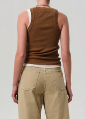 Citizen of Humanity Isabel Rib Tank in Manuka