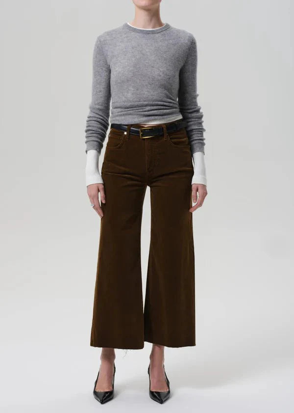 Citizen of Humanity Lyra Wide Leg Crop Corduroy In Manuka