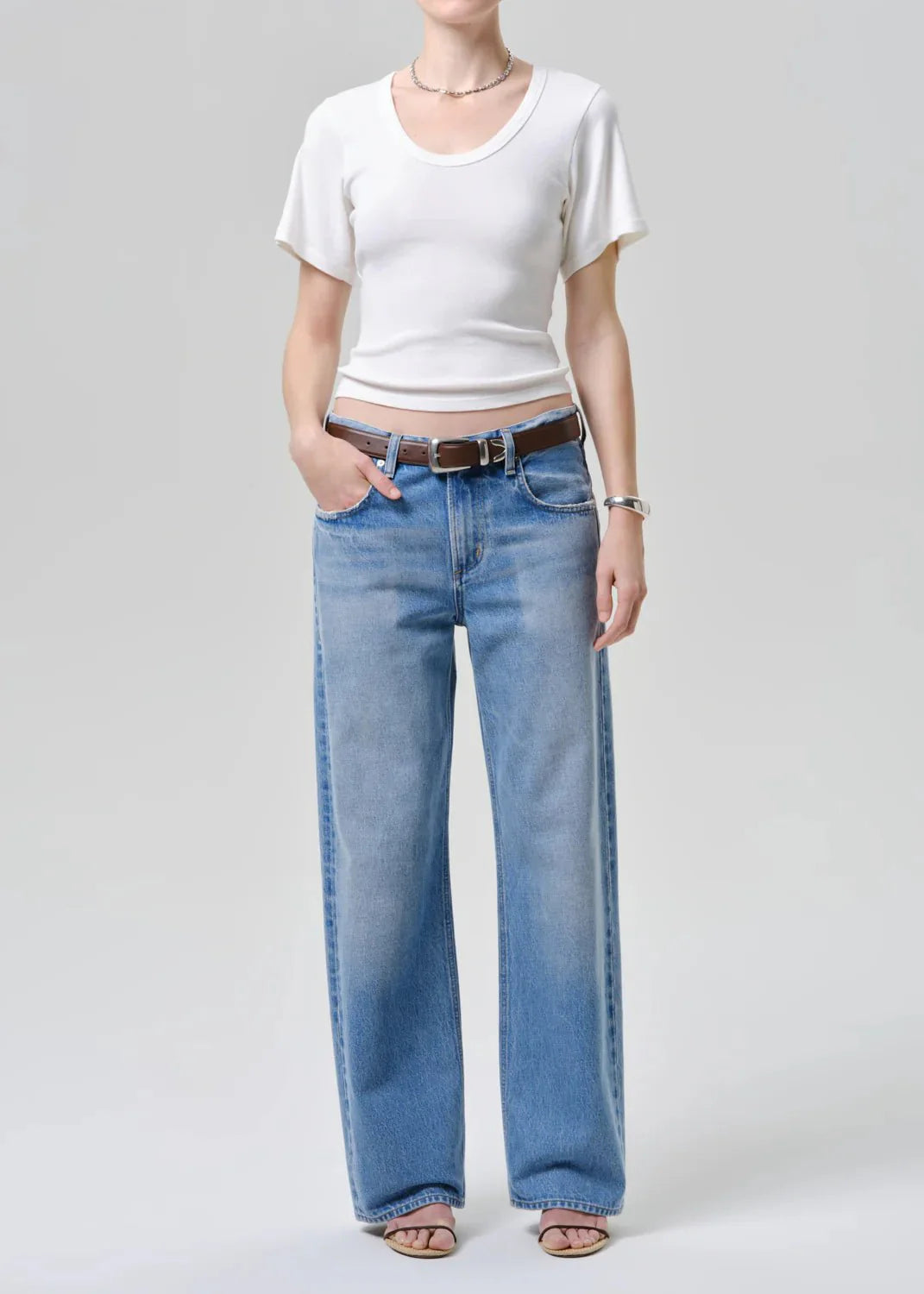 Citizen of Humanity Rosalie U Neck Tee In Pashmina