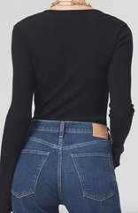 Citizens Of Humanity Anni V Neck Top in Black