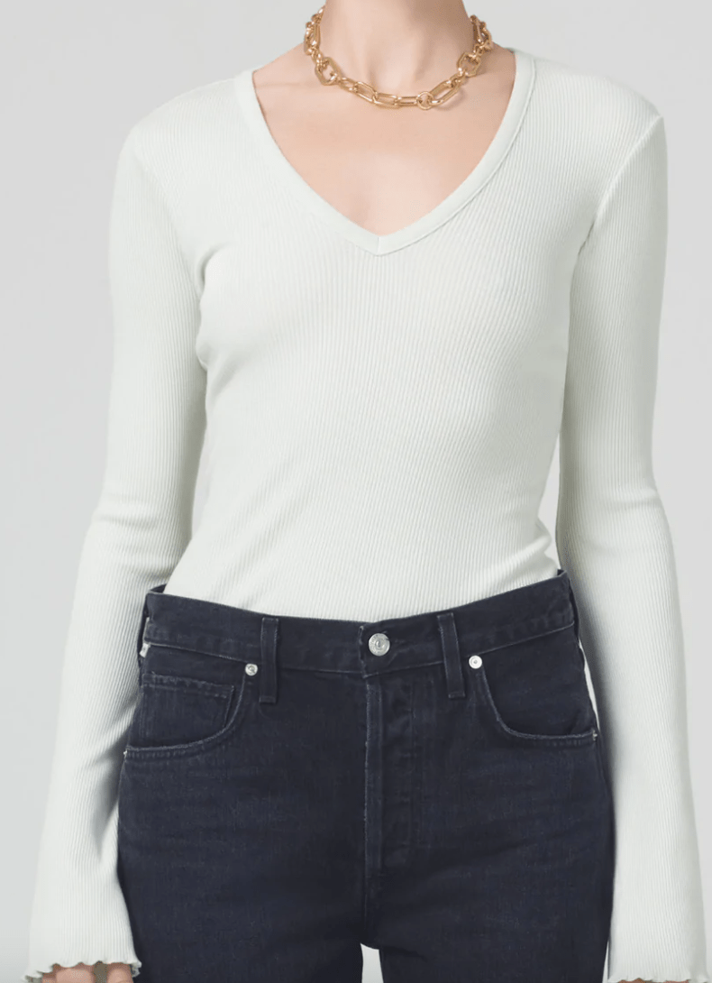 Citizens Of Humanity Anni V Neck Top in Ophelia