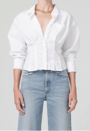 Citizens of Humanity Francis Corset Shirt in White