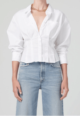 Citizens of Humanity Francis Corset Shirt in White