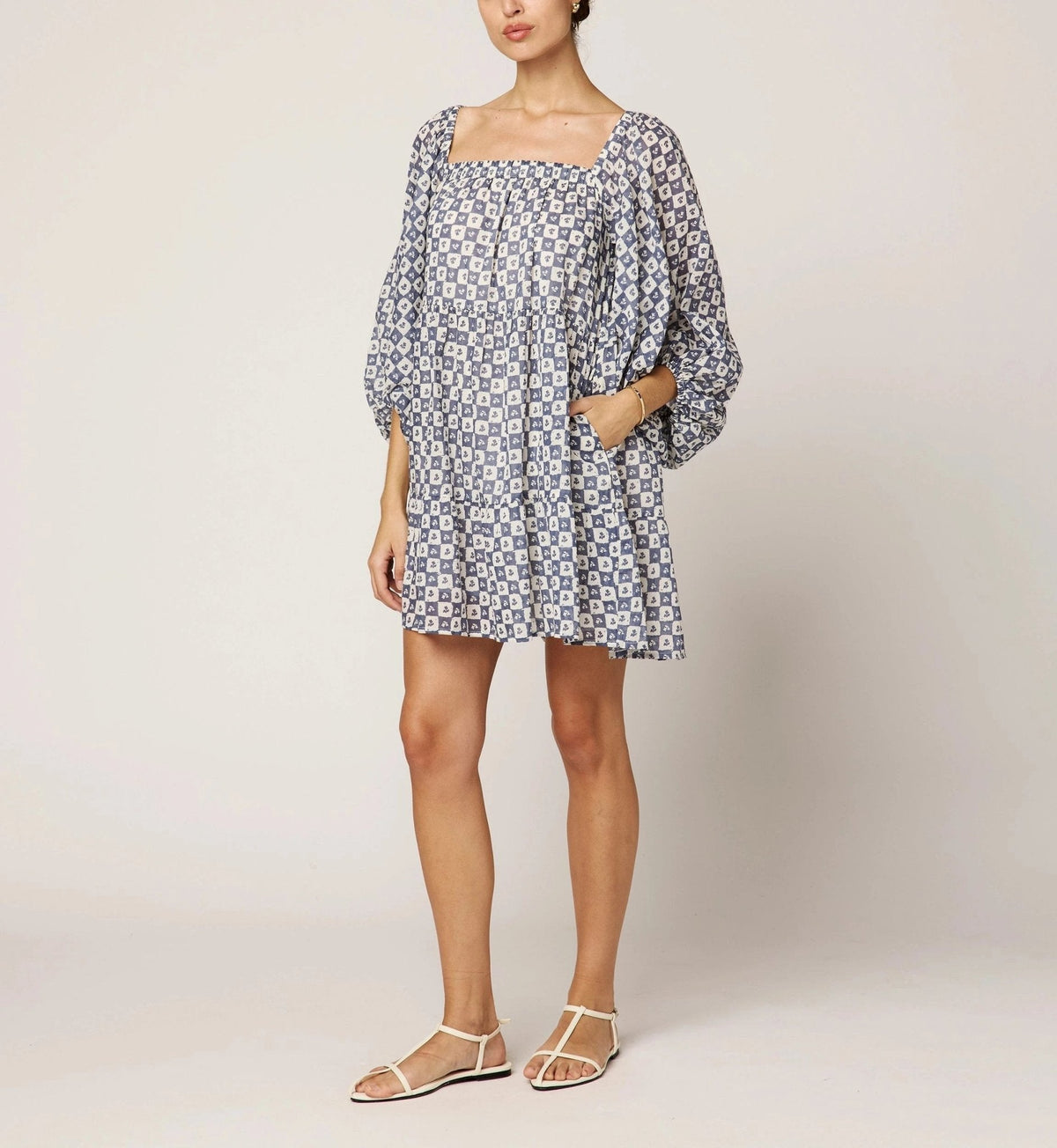 Cleobella Hattie Mini Dress in Piazze Check