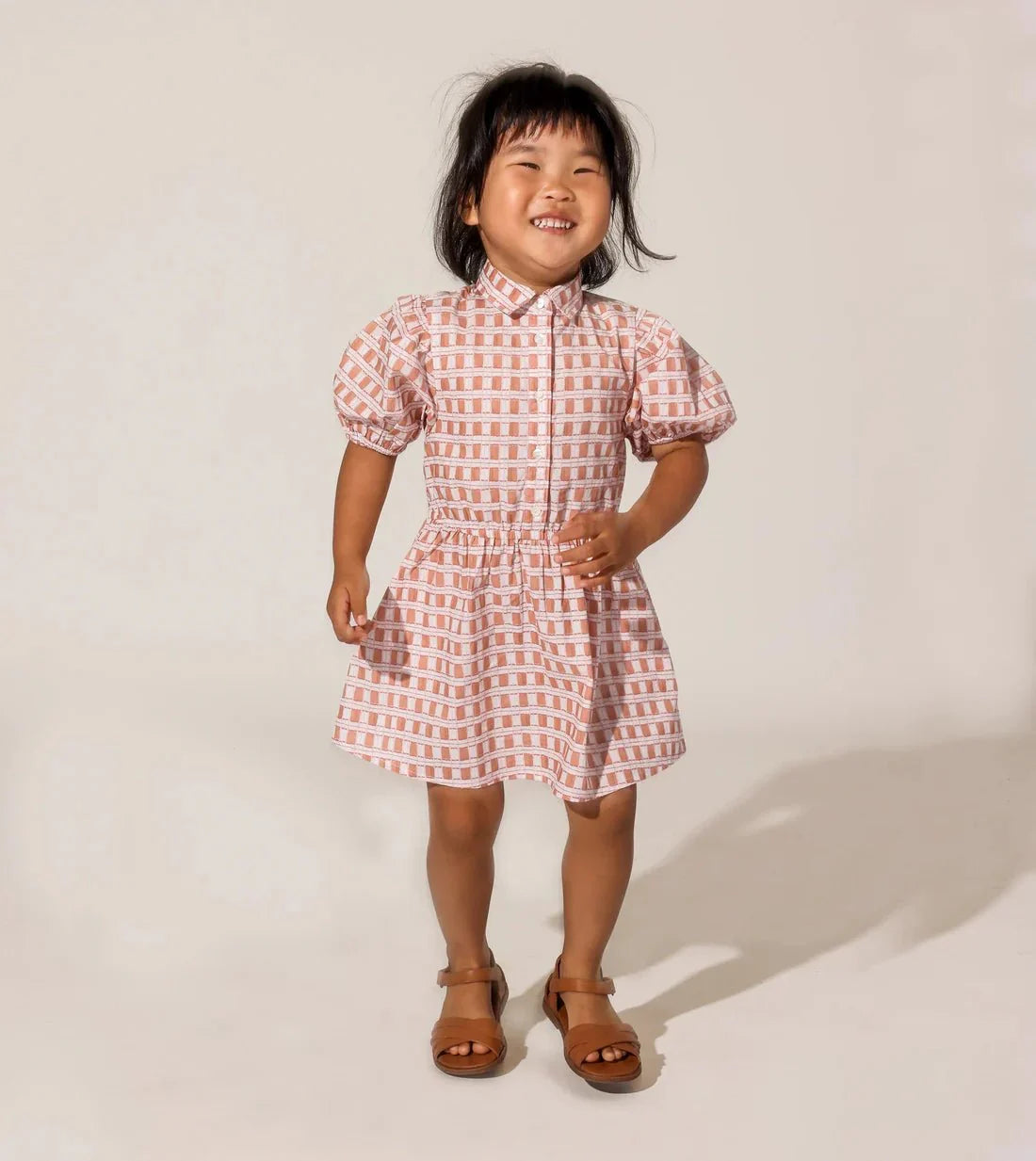 Cleobella Littles Marigold Dress in Bellini Plaid
