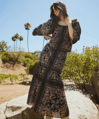 Cleobella Marjorie Ankle Skirt in Dark La Ramos Print