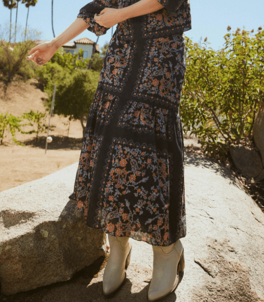 Cleobella Marjorie Ankle Skirt in Dark La Ramos Print
